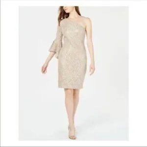 NEW Calvin Klein Gold Sequin Cocktail Dress SZ4